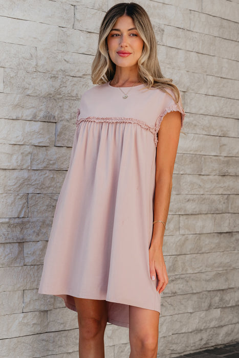 Kennedi Frilled Trim Loose Fit Mini Dress