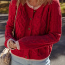  Kennedy Cable Knit Buttoned Cardigan