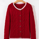  Kennedy Cable Knit Buttoned Cardigan