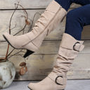 Beige Size 10 Kennedy Dual Buckle Strap Side Zip Boots