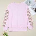  Khloe Patchwork Loose Henley Sweatshirt