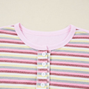  Khloe Patchwork Loose Henley Sweatshirt