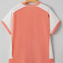  Khloe  Plus Size Rib Color block Short Sleeve Top