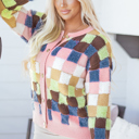  Kiara Pattern Front Cardigan Sweater