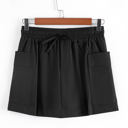 Black Medium Kiera Elastic Waist Pocket Active Skort