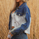  Kikki Detail Distress Denim Jacket