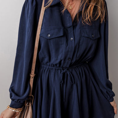 Kim Chest Pockets Tunic Shirt Mini Dress