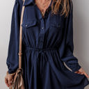  Kim Chest Pockets Tunic Shirt Mini Dress