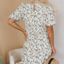  Kimber Floral Puff Short Sleeve Dress