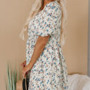  Kimber Floral Puff Short Sleeve Dress