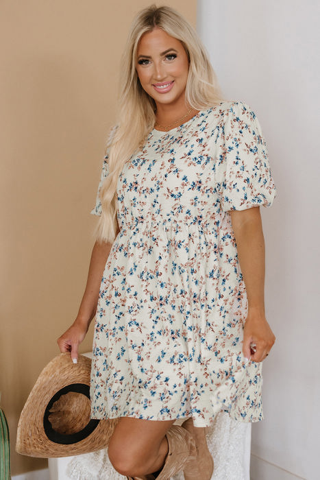 Kimber Floral Puff Short Sleeve Dress