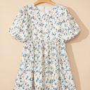  Kimber Floral Puff Short Sleeve Dress