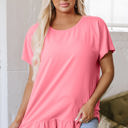  Kimber Frilled Hem Loose Top