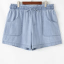  Kimberly Plus Size Drawstring High Waist Denim Shorts