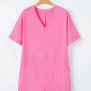  Kimora Loose Half Sleeve V Neck Knit Romper