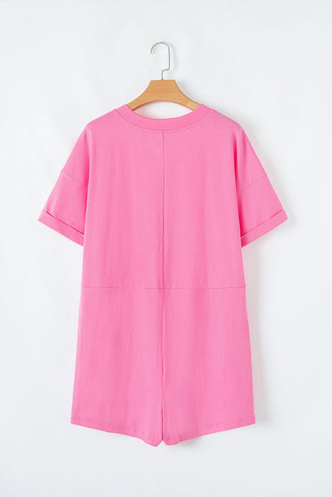 Kimora Loose Half Sleeve V Neck Knit Romper
