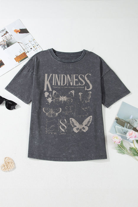 Kindness Butterflies Mineral Wash Loose Tee