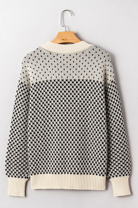 Kinley Pattern Lantern Sleeve Sweater