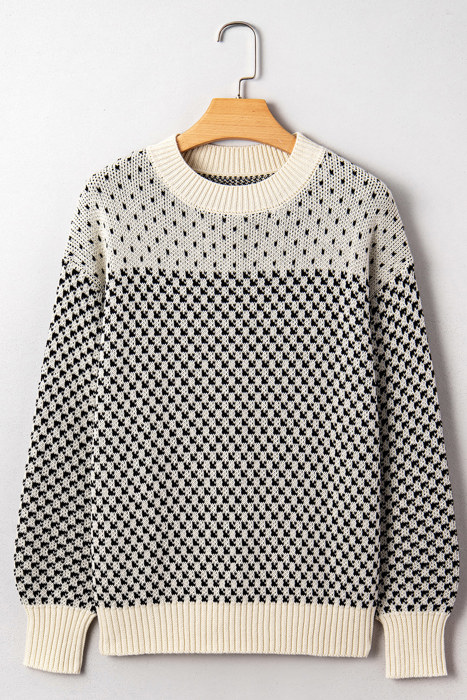 Kinley Pattern Lantern Sleeve Sweater
