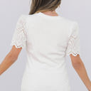  Kora Eyelet Pattern Short Sleeve Top