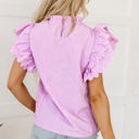  Kori Scalloped Ruffle Sleeve Top