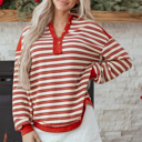  Kylalara Collared Drop Shoulder Top