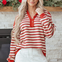  Kylalara Collared Drop Shoulder Top