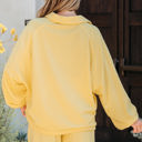  Kylie Button Collar Drop Shoulder Pullover and Shorts 2pcs Outfit
