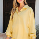 Kylie Button Collar Drop Shoulder Pullover and Shorts 2pcs Outfit
