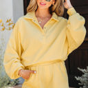  Kylie Button Collar Drop Shoulder Pullover and Shorts 2pcs Outfit
