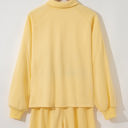  Kylie Button Collar Drop Shoulder Pullover and Shorts 2pcs Outfit
