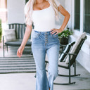  Kyra Waist Distressed Flared Jeans