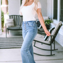  Kyra Waist Distressed Flared Jeans