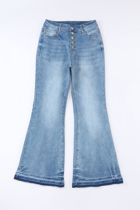 Kyra Waist Distressed Flared Jeans
