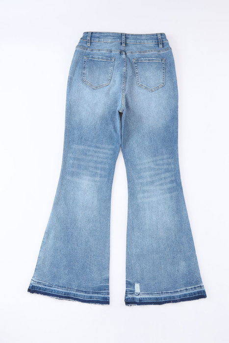 Kyra Waist Distressed Flared Jeans