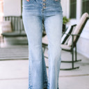 Sky Blue Size 10 Kyra Waist Distressed Flared Jeans