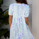  Lacey Puff Sleeve Mini Dress