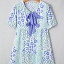  Lacey Puff Sleeve Mini Dress