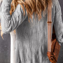  Lacey Ribbed Trim Eyelet Cable Knit Cardigan