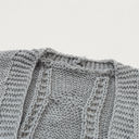  Lacey Ribbed Trim Eyelet Cable Knit Cardigan