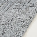  Lacey Ribbed Trim Eyelet Cable Knit Cardigan