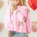  Laila Bow Lantern Sleeve Oversized Sweatshirt