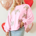  Laila Bow Lantern Sleeve Oversized Sweatshirt