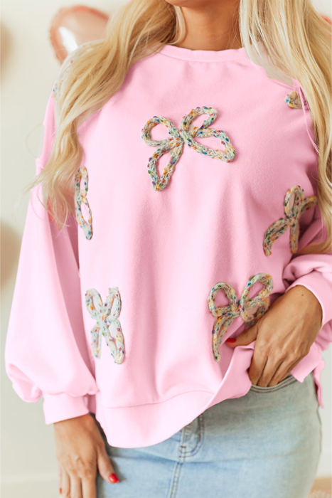 Laila Bow Lantern Sleeve Oversized Sweatshirt