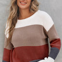 Multicolored XXL Lainey Knitted O-neck Pullover Sweater