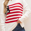 White Large Lakelyn American Flag Sweater