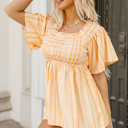  Lakelyn Print Smocked Flowy Blouse