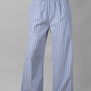 Sky Blue Stripe XL Lara Detail Loose Casual Pants