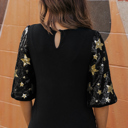  Lara Splicing Half Sleeve Top