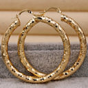  Large Diamond Cut Hoop Earrings